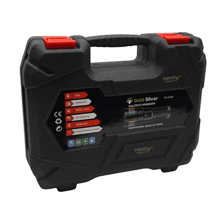 GoldSilver Gs-15350 Profesyonel 90W 10000 Lümen Şarjlı El Feneri – 2 Km Menzil & Powerbank