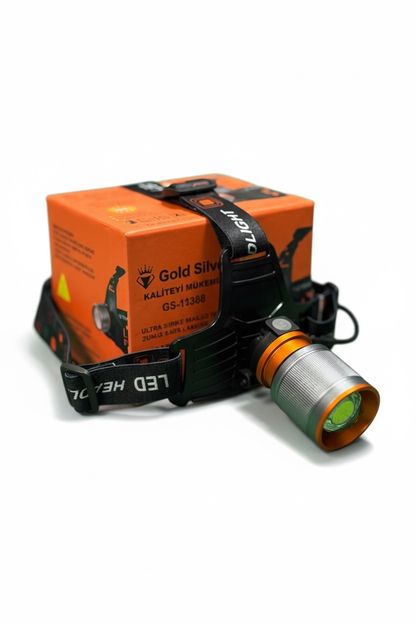 GoldSilver Gs-15500 4000 Lümen Şarjlı Zoomlu Kafa Lambası | 9600 Mah