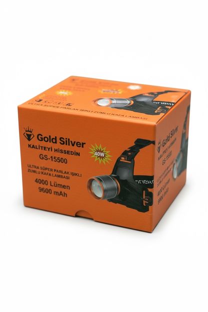 GoldSilver Gs-15500 4000 Lümen Şarjlı Zoomlu Kafa Lambası | 9600 Mah