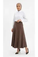 Gönül Süet Etek-BN4272 Bordo