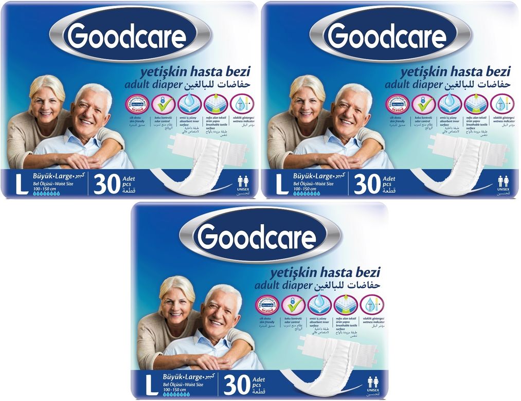Goodcare Yetişkin Bezi Bel Bantlı Tekstil Yüzey L - Large - Büyük 90 Adet