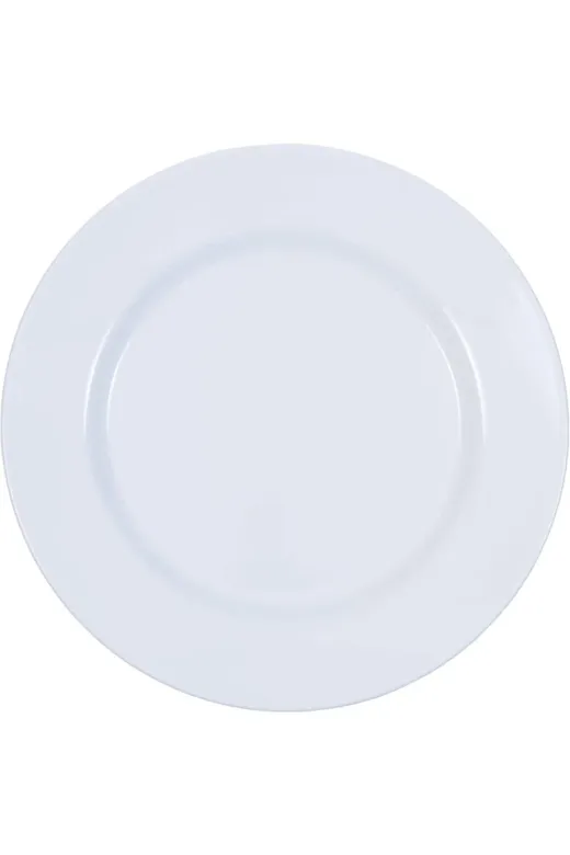 Göreme Melamin 8680972430481 6 Adet Beyaz Melamin Kırılmaz Çukur Servis Tabak 25 Cm