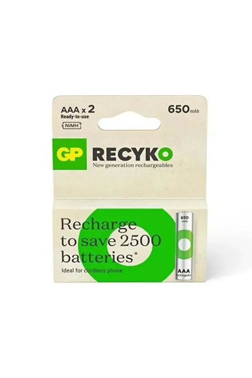 Gp jklsşşşş 650 Mah R03 Aaa Şarjlı 2'li İnce Kalem Pil