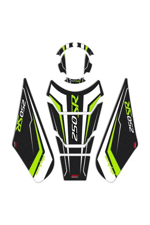 GP KOMPOZİT 8683816019323 Gp Kompozit Cf Moto 250 Sr 2020-2024 Uyumlu Tank Pad Seti Sarı