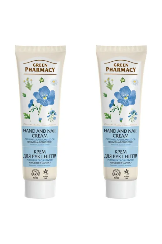 Green Pharmacy 3564 Nemlendirici Ve Yatıştırıcı El Ve Tırnak Kremi Papatya Ve Keten Tohumu Yağı 2 X 100 Ml