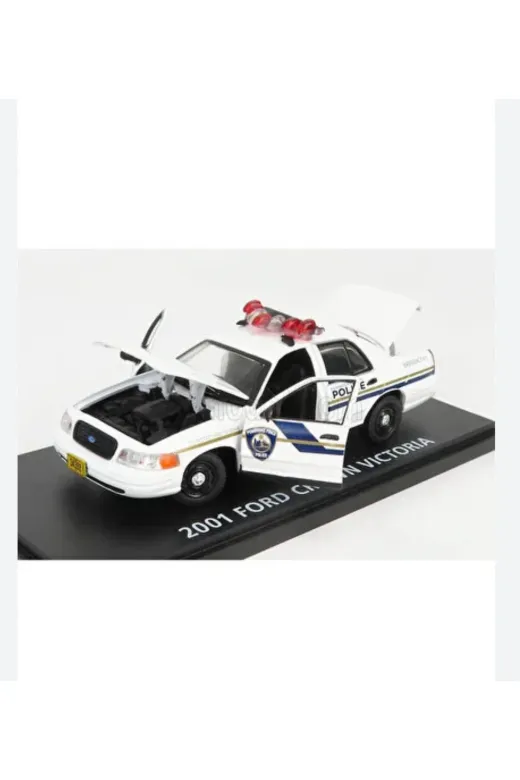 Greenlight Collectibles dexter-02 Greenlight Dexter 2001 Ford Crown Victoria Polis Aracı Mavi Şeritli 1:43 Diecast Koleksiyon Modeli
