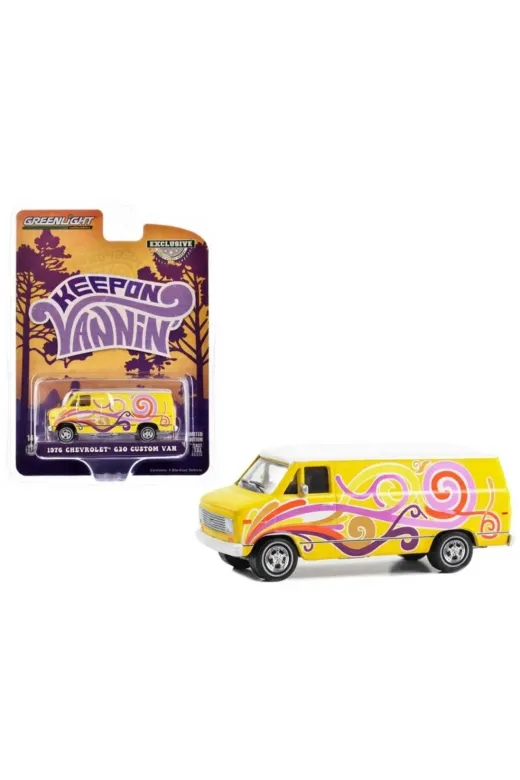Greenlight vannin-01 Keep On Vannin’ Serisi - 1976 Chevrolet G20 Custom Van Diecast Model Araba