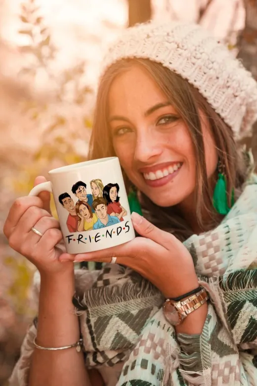 grizzlybear GRMUGLCDP003 Friends Tv Dizisi Karakterleri 2 Baskılı Tasarım Kupa Bardak