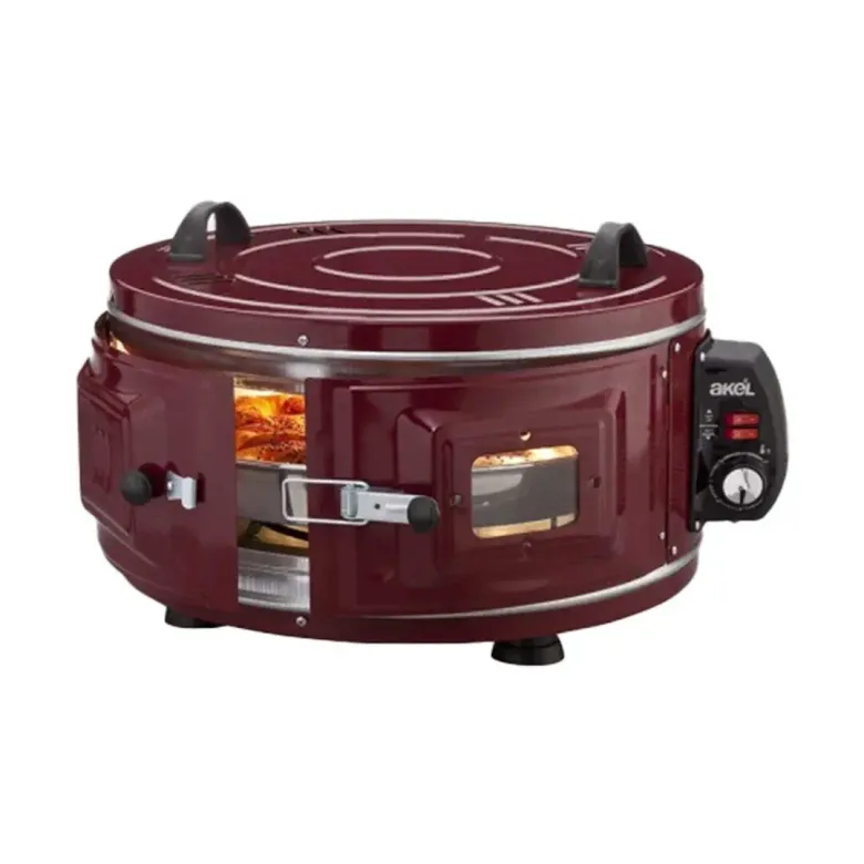 Gross Yuvarlak Davul Fırın Standart Ayarlanabilir Termostat = 50°C-320°C 1300W - 53CM Alünyum Tepsi