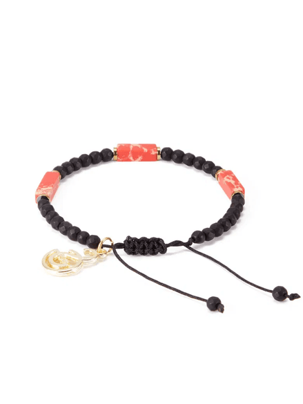 Gs Store U251238 Galatasaray Doğal Taş (Hematit,oniks,varasit) Makrome Bileklik