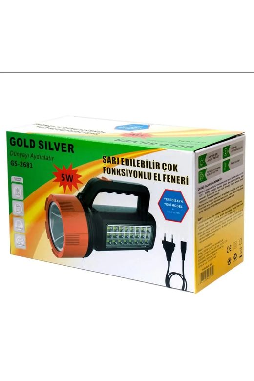 GS2681 Gold Silver Gs-2681 Çok Fonksiyonlu El Feneri