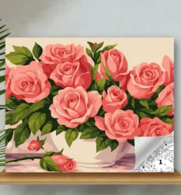 GÜL 40x50 SAYILARLA TUVAL BOYAMA SETİ