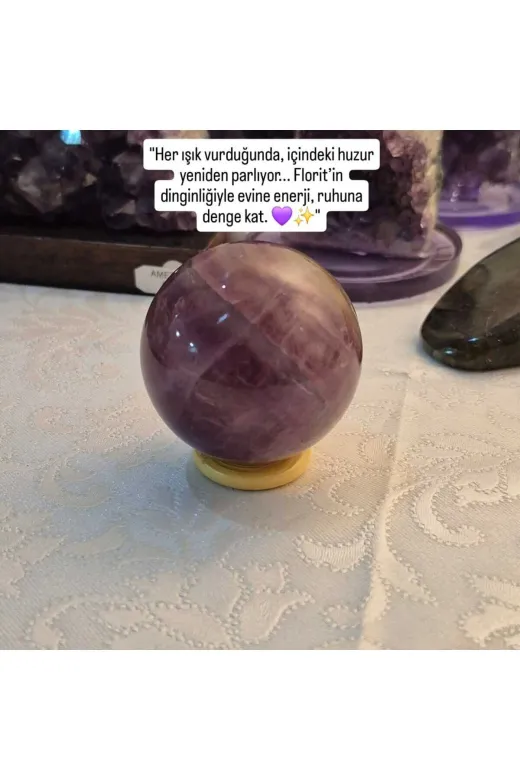 güleçdoğaltaş 160FLORİTKÜRE5-6CMARASI Florit Doğal Taş Küre (Yaklaşık 5-6 Cm Arası) – Mor Yeşil Enerji Denge Taşı