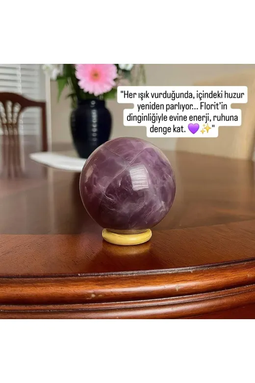 güleçdoğaltaş 160FLORİTKÜRE5-6CMARASI Florit Doğal Taş Küre (Yaklaşık 5-6 Cm Arası) – Mor Yeşil Enerji Denge Taşı