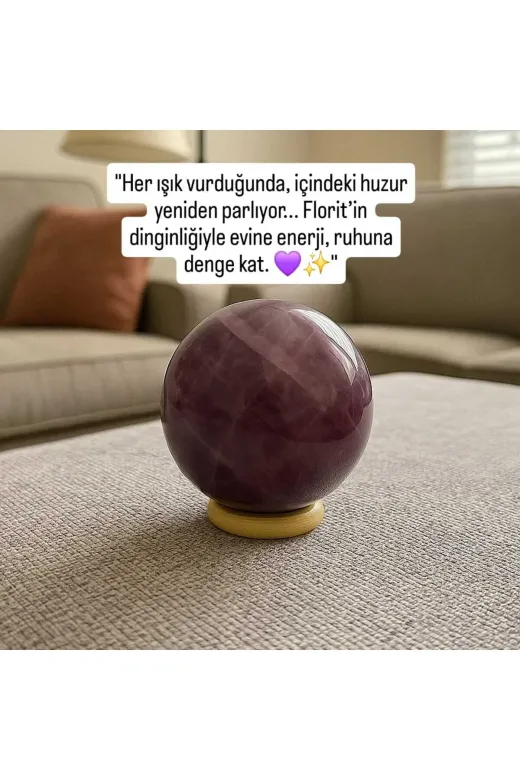 güleçdoğaltaş 160FLORİTKÜRE5-6CMARASI Florit Doğal Taş Küre (Yaklaşık 5-6 Cm Arası) – Mor Yeşil Enerji Denge Taşı