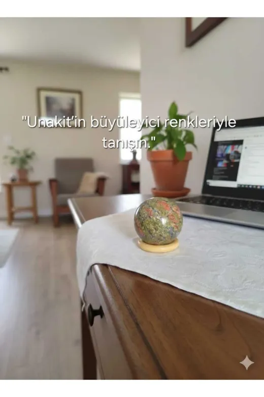 güleçdoğaltaş 165unakitküre "doğal Unakit Kristal Küre - Enerji Ve Denge Taşı (5-6 Cm)"