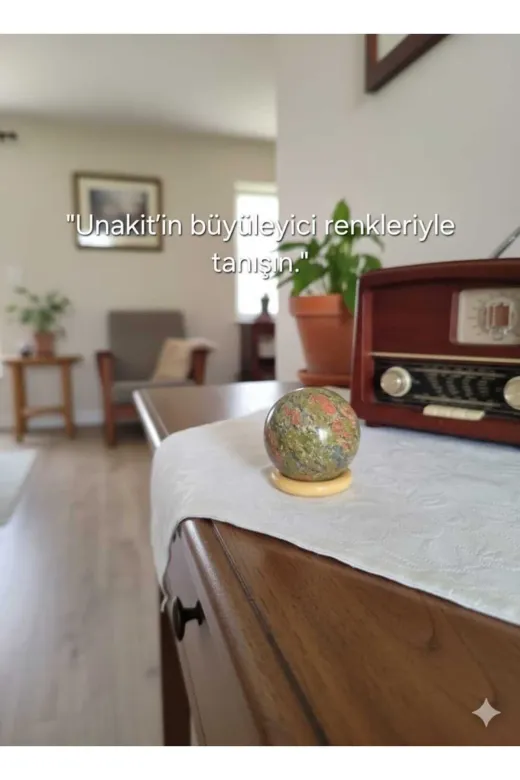 güleçdoğaltaş 165unakitküre "doğal Unakit Kristal Küre - Enerji Ve Denge Taşı (5-6 Cm)"