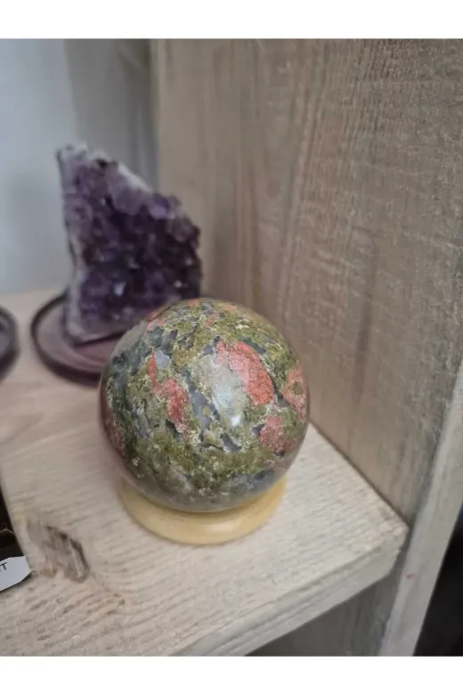 güleçdoğaltaş 165unakitküre "doğal Unakit Kristal Küre - Enerji Ve Denge Taşı (5-6 Cm)"
