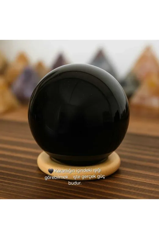 güleçdoğaltaş 76obsidyenküre Doğal Obsidyen Küre – 5 Cm Çapında (Koruyucu Enerji Taşı)