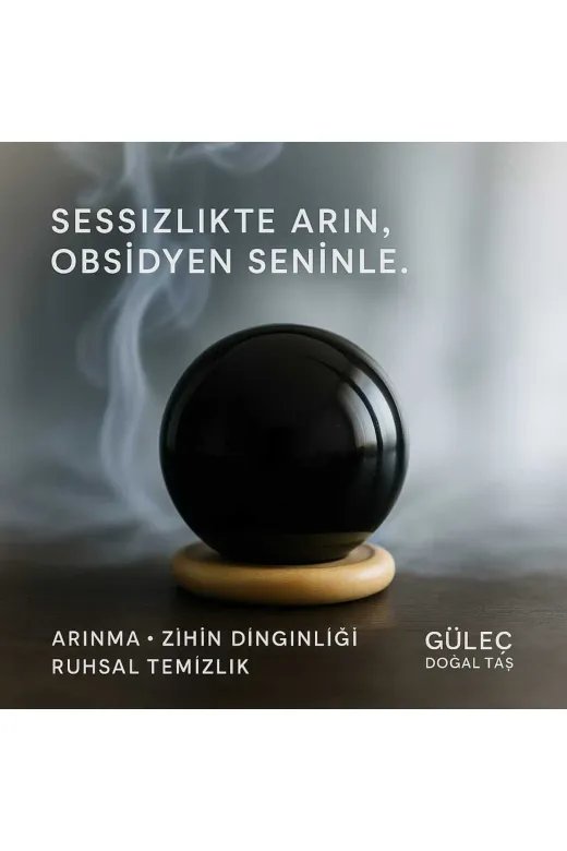 güleçdoğaltaş 76obsidyenküre Doğal Obsidyen Küre – 5 Cm Çapında (Koruyucu Enerji Taşı)