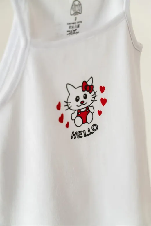 GÜMÜŞ MY0017 3'lü Kız Çocuk Hello Kitty Desenli Atlet