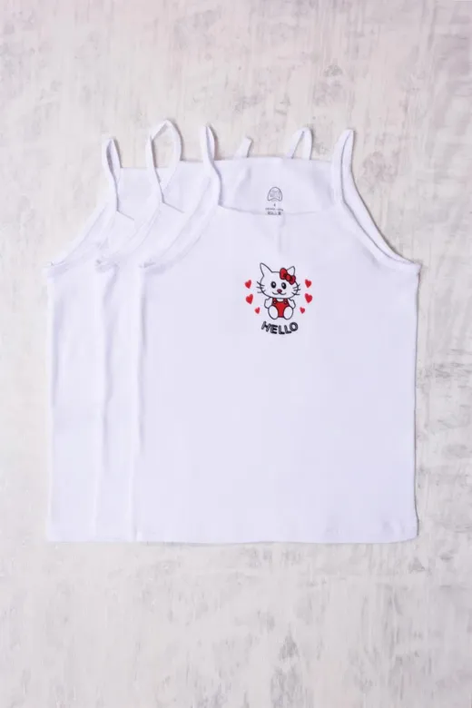 GÜMÜŞ MY0017 3'lü Kız Çocuk Hello Kitty Desenli Atlet
