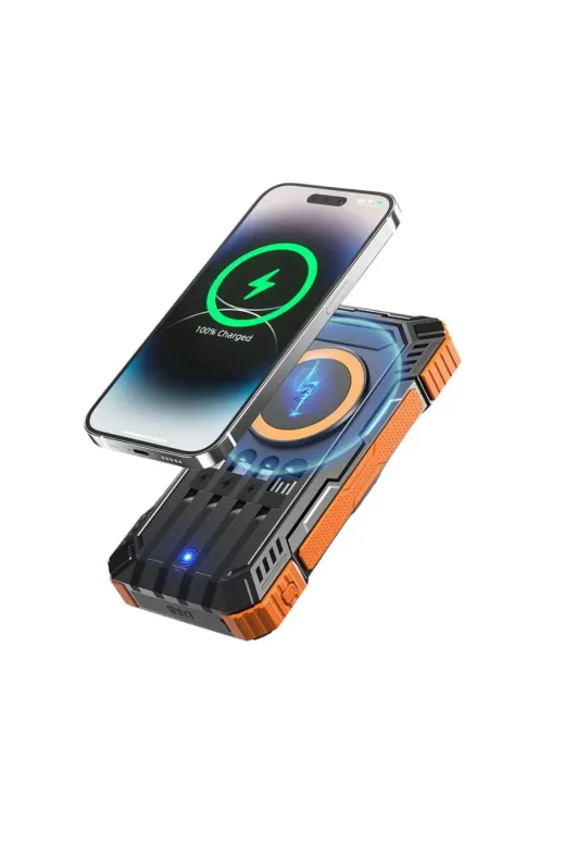 Güneş Enerjili Powerbank 20000 mAh Kablosuz ve Hızlı Şarj Destekli Taşınabilir Şarj Cihazı