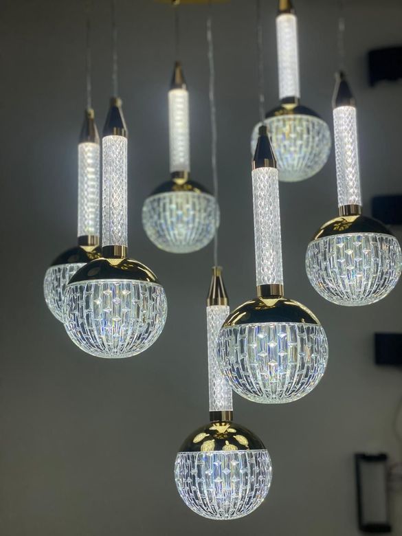 Gunkes Prl15 Gümüş  7 Li Sarkıt Led Avize