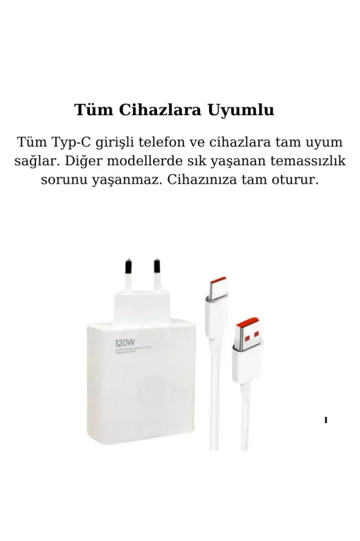 Gunkes X-803 120W Turbo Ultra Hızlı Akım Korumalı Şarj Aleti Usb- Type-C Kablo Ve Adaptör Şarj Seti