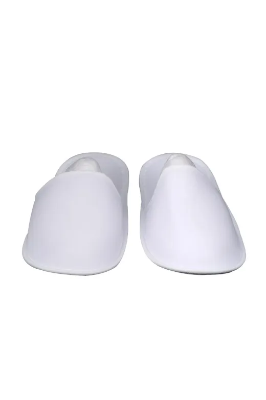 GÜNO 8680084315386 Otel Buklet Terliği 100 Çift Polyester 3Mm Taban Misafir Terliği Banyo Terliği Kapalı Beyaz