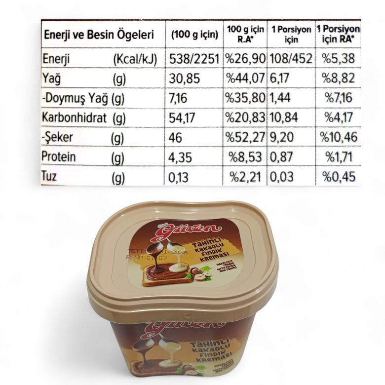 Güven Helva CJqkGS0P3V Tahinli Kakaolu Fındık Kreması 500Gr