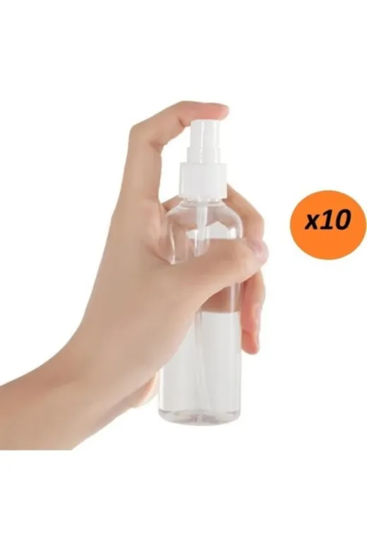 Güvenç Ambalaj T84GHP9 Spreyli Kolonya Dezenfektan Pet Şişe 100Ml X 10Adet