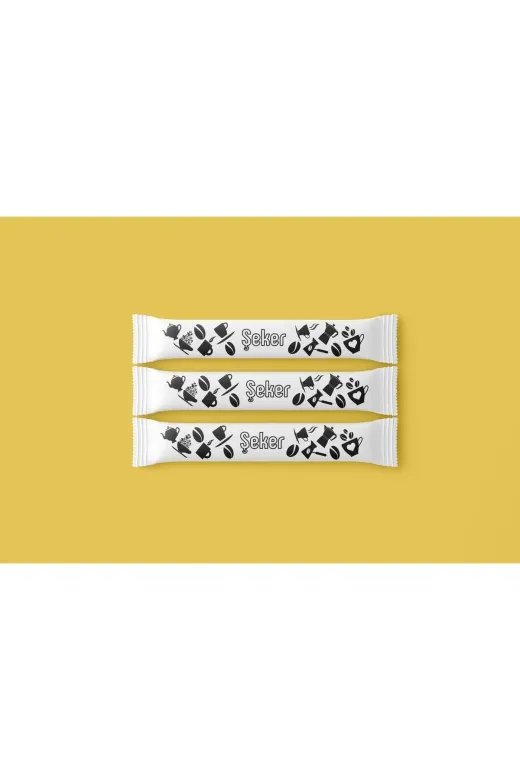 GZDpack 1001101019907 Stick Şeker Beyaz Baskılı - 4 Kg,