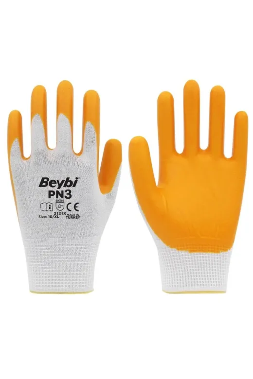 Hafk HFK-MMEY015555222007146 Mey İthalat® Beybi Pn3 Nitril Sarı İş Eldiveni No:10 1 Çift