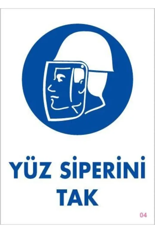 Hafk HFK-MMEY019996669982300 Mey İthalat® Yüz Siperi Tak Uyarı Levhası 25X35 Kod:4
