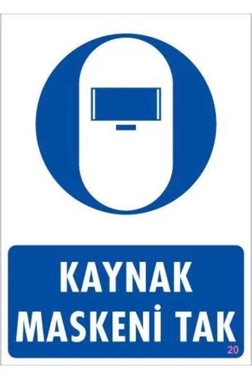 Hafk HFK-MMEY019996669982423 Mey İthalat® Kaynak Maskesi Uyarı Levhası 25X35 Kod:20