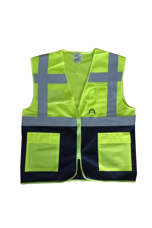 Hafk HFK-MMEY019996670025966 Mey İthalat® Yönetici İkaz Yeleği Sarı/lacivert M Beden