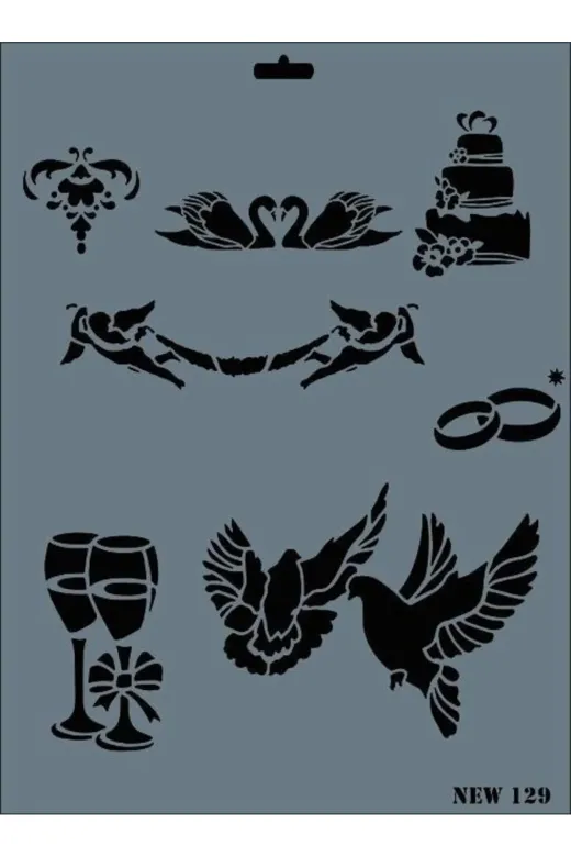 Hafk HFK-MMEY019996670593045 Mey İthalat® Rich New Seri N-129 Stencil 35X25 Cm