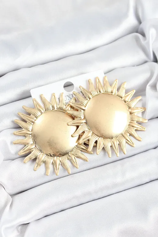 Hafk HFK-MMEYEB684fd3c4be086d0c6c0e3298 Mey İthalat® Pirinç Güneş Model Gold Renk Kadın Küpe
