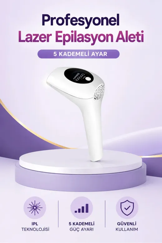 Hafk HFK-MMEYTDUCZZ1MATIEPLASYON-8 Mey İthalat® Ipl Lazer Epilasyon Aleti 5 Kademeli Güç Ayarlı