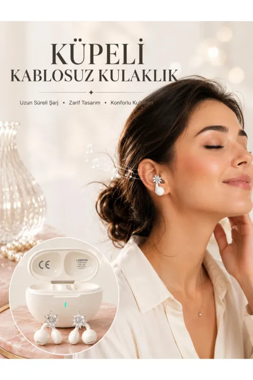 Hafk HFK-MMEYTDUCZZKPEKULAKLIK-4 Mey İthalat® Küpeli Kablosuz Kulaklık Yeni Nesil Bluetooth Teknolojisi