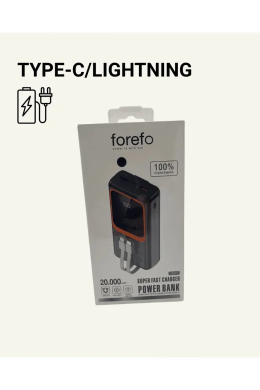 Hafk HFK-MMEYTDUCZZZ20.000POWERHIZLI1-8 Mey İthalat® 20.000 Mah Taşınabilir Şarj Cihazı Dijital Göstergeli Kablolu Powerbank