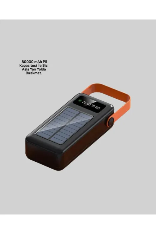 Hafk HFK-MMEYTDUCZZZ2080POWERBANK-3 Mey İthalat® 80000 Mah Yüksek Kapasiteli Powerbank Göstergeli Solar Şarj Cihazı