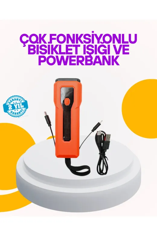 Hafk HFK-MMEYTDUCZZZ828FENERPOWERBANK-1 Mey İthalat® Su Geçirmez Bisiklet Işığı 5000 Mah Powerbankli Ön Far