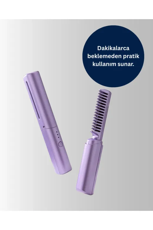 Hafk HFK-MMEYTDUCZZZARJLITARAK-4 Mey İthalat® Usb Şarjlı Kablosuz Saç Düzleştirici – Seyahat Ve Günlük Kullanım