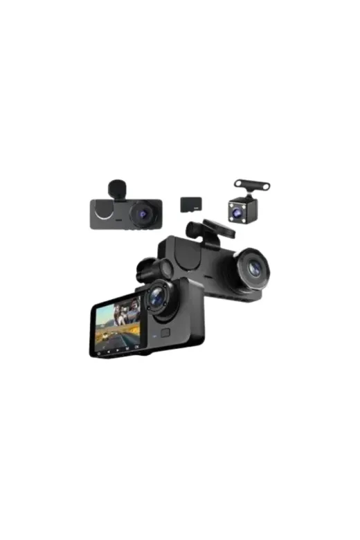 Hafk HFK-MMEYTDUCZZZDVRARAKAMERASI-2 Mey İthalat® Gelişmiş G-Sensörlü Üçlü Araç Kamerası – 5” Lcd Ekran Ve Hareket Algılama