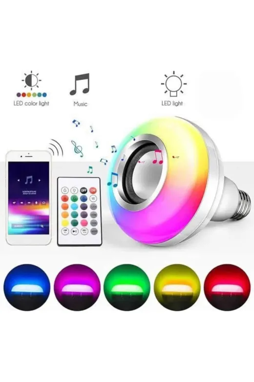 Hafk HFK-MMEYTDUCZZZLAMBAHOPARLRRR2 Mey İthalat® Bluetooth Hoparlör Akıllı Rgb Led Işık Renk Değiştirme Ses Bombası Ampül Görünümlü