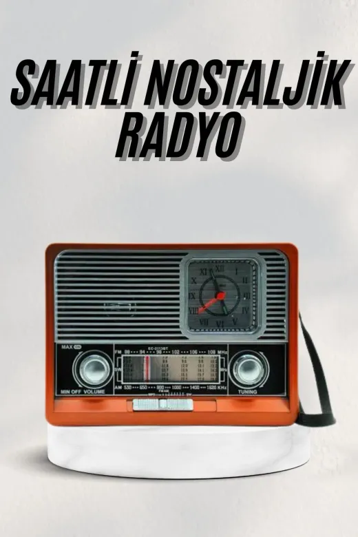 Hafk HFK-MMEYTDUCZZZNOSTALJK1647RADYOOO2 Mey İthalat® Vintage Nostaljik Radyo Aux Usb Sd Kart Girişli Şarjlı Bluetooth Bağlantılı