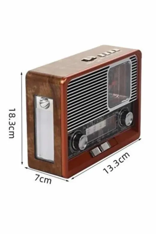 Hafk HFK-MMEYTDUCZZZNOSTALJK1647RADYOOO2 Mey İthalat® Vintage Nostaljik Radyo Aux Usb Sd Kart Girişli Şarjlı Bluetooth Bağlantılı