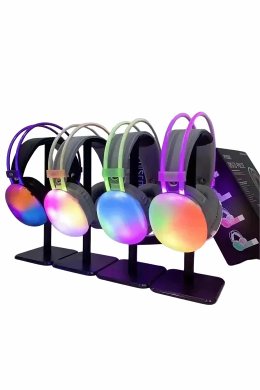 Hafk HFK-MMEYTDUCZZZPG580KULAKLIKKKKKKK1 Mey İthalat® Rgb Işıklı Yüksek Ses Kaliteli Kablosuz Kulak Üstü Bluetooth Kulaklık